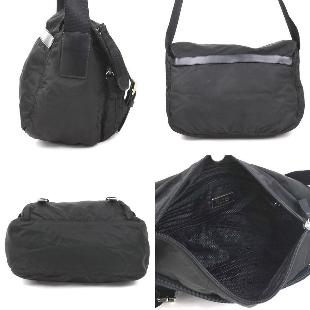 Prada Black Bag Messenger Tessuto Crossbody Black